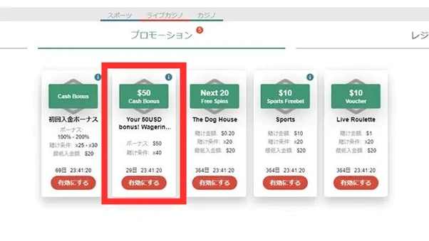テッドベットの入金不要ボーナスの受取方法の画像7