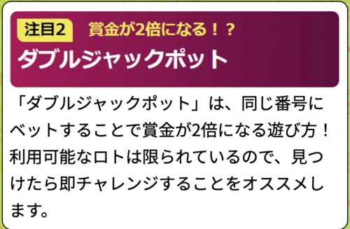 ロトランドのダブルジャックポット機能の画像