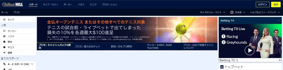 ウィリアムヒル (William Hill)のビッグパネル