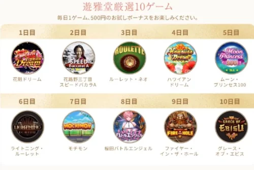 遊雅堂の10日間無料プレイの画像