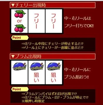 ウィッチローズの通常時の打ち方（チェリー・プラム出現時）